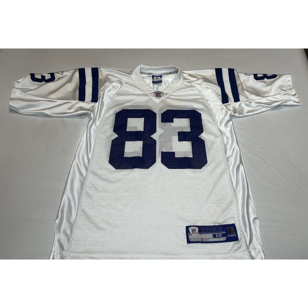 Reebok NFL Equipment Indianapolis Colts Jersey White Blue 83 Mens Medium